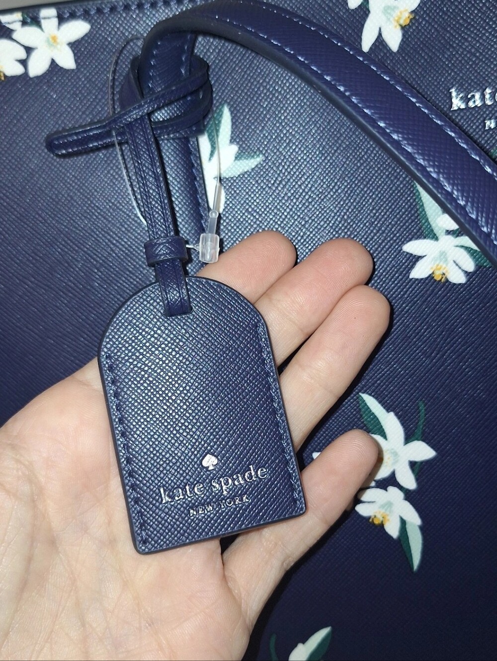 Kate Spade Navy Parisian Orange Blossom Floral Medium Leather Tote NWT - Picture 9 of 10